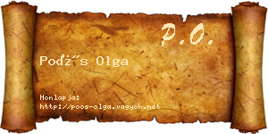 Poós Olga névjegykártya