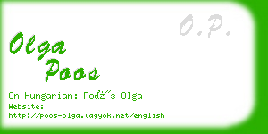 olga poos business card